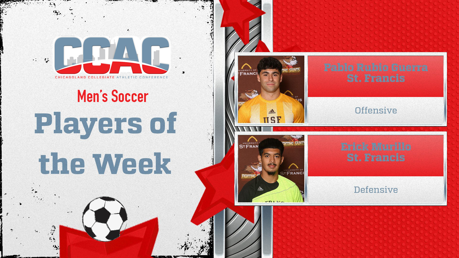St. Francis Sweeps Men's Soccer Weekly Honors Courtesy of Rubio Guerra, Murillo