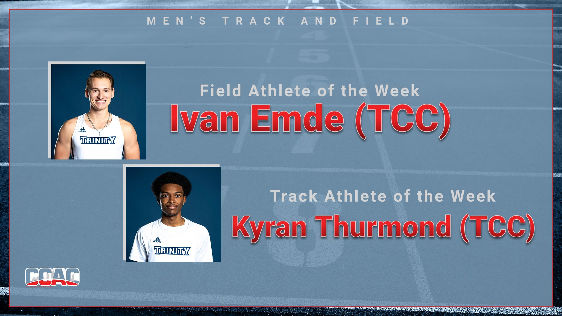 Pair of First-Place Finishes Produce Men's Outdoor T&amp;F Weekly Awards Sweep For TCC