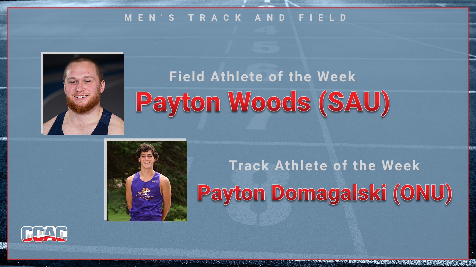 It Is Paytons' Place On Men's Outdoor Track & Field Weekly Awards Stand