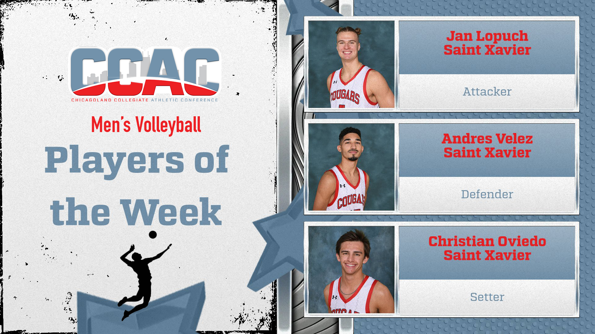 Saint Xavier Sweeps Men's Volleyball Weekly Honors For Second Time This Season