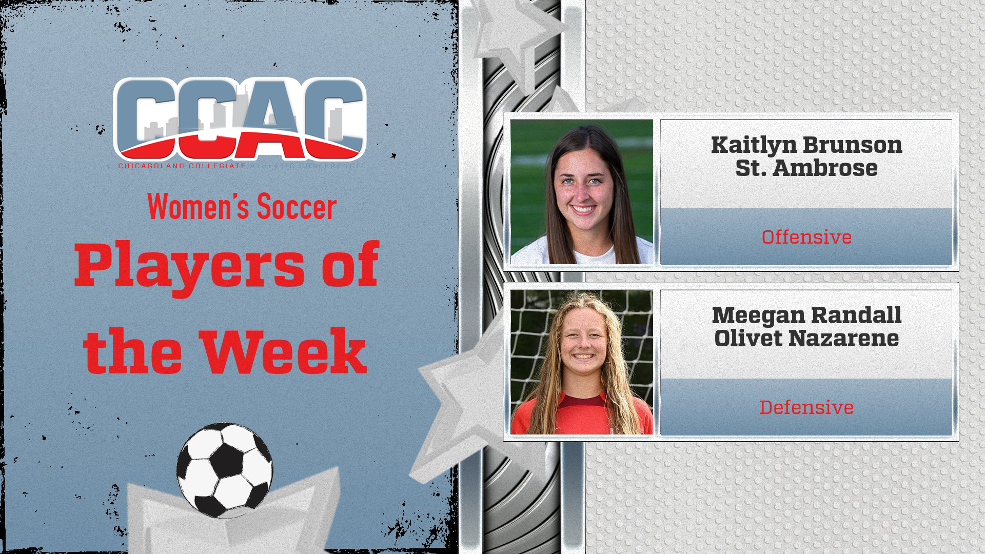 SAU's Brunson, ONU's Randall Gain Women's Soccer Weekly Honors For Second Time