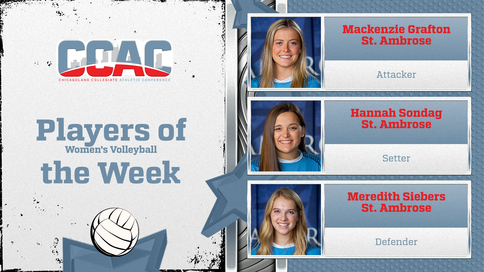 St. Ambrose Hits The Trifecta On Women's Volleyball Weekly Accolades