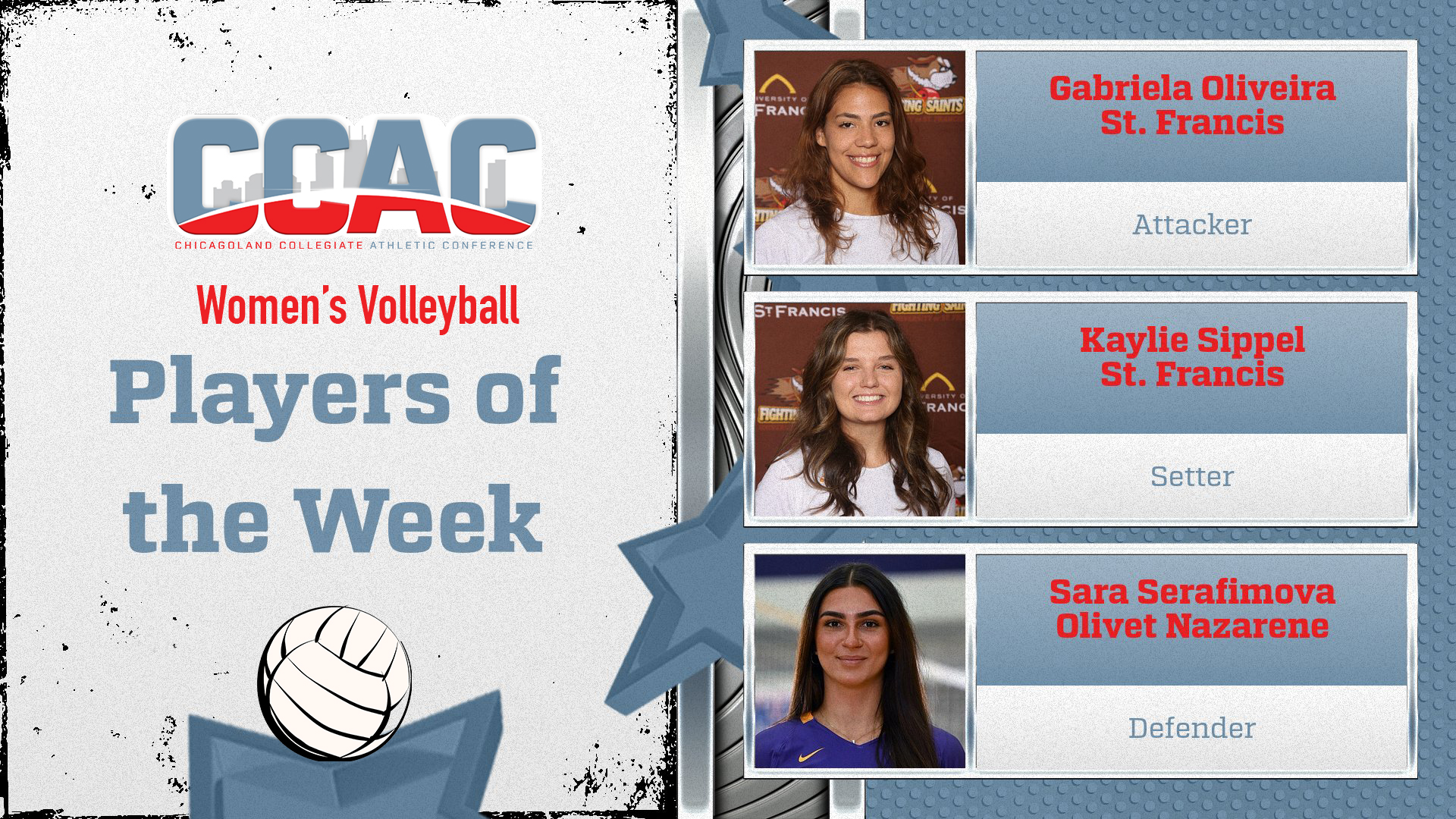 Weekly Women's Volleyball Honors Earned By USF's Oliveira, Sippel, ONU's Serafimova